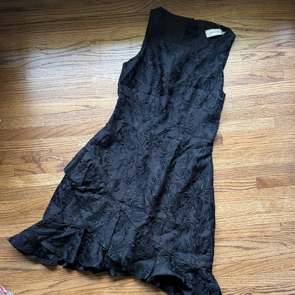 Zimmermann Black Floral One Shoulder Dress